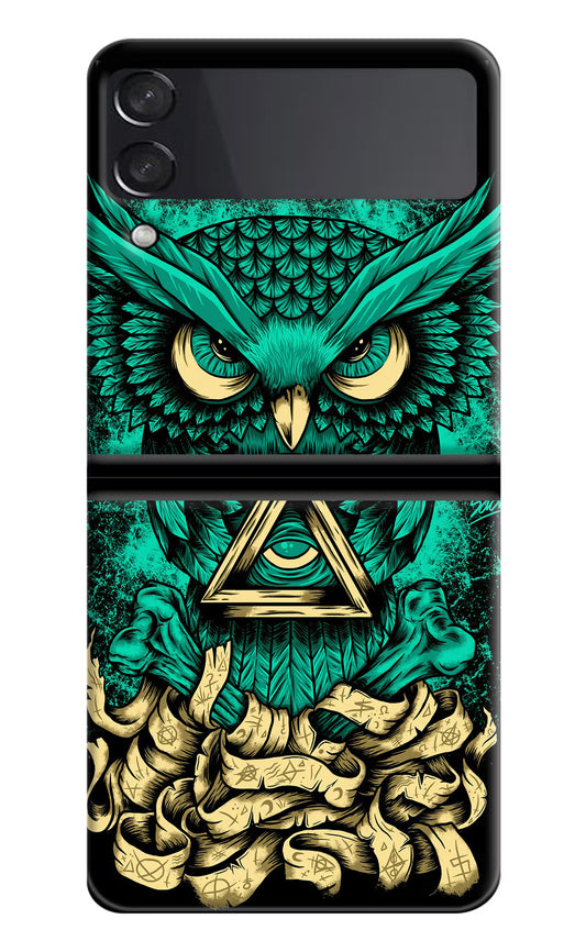 Green Owl Samsung Galaxy Z Flip4 Hard Case Back Cover by Casekaro