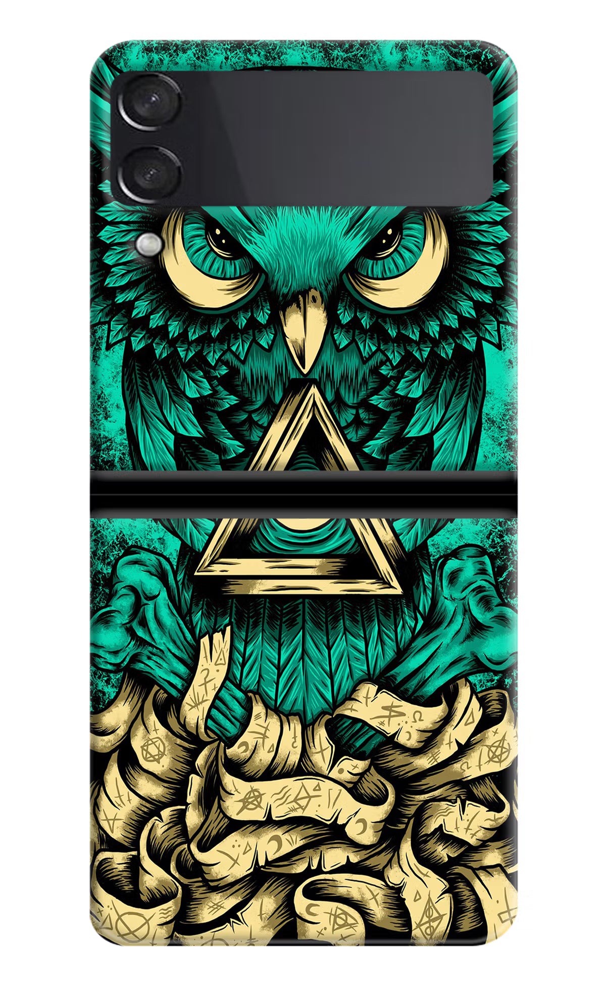 Green Owl Samsung Galaxy Z Flip4 Hard Case Back Cover by Casekaro