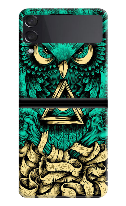 Green Owl Samsung Galaxy Z Flip4 Hard Case Back Cover by Casekaro