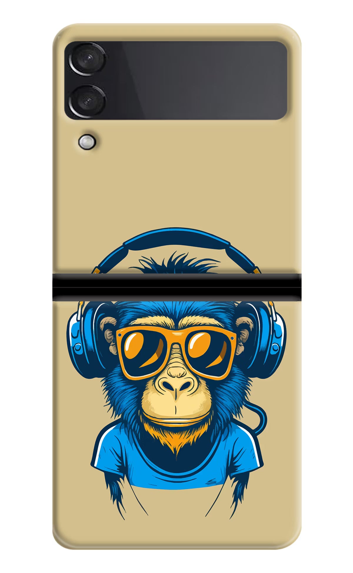 Monkey Headphone Samsung Galaxy Z Flip4 Hard Case Back Cover by Casekaro