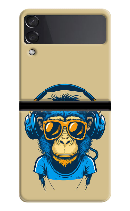 Monkey Headphone Samsung Galaxy Z Flip4 Hard Case Back Cover by Casekaro