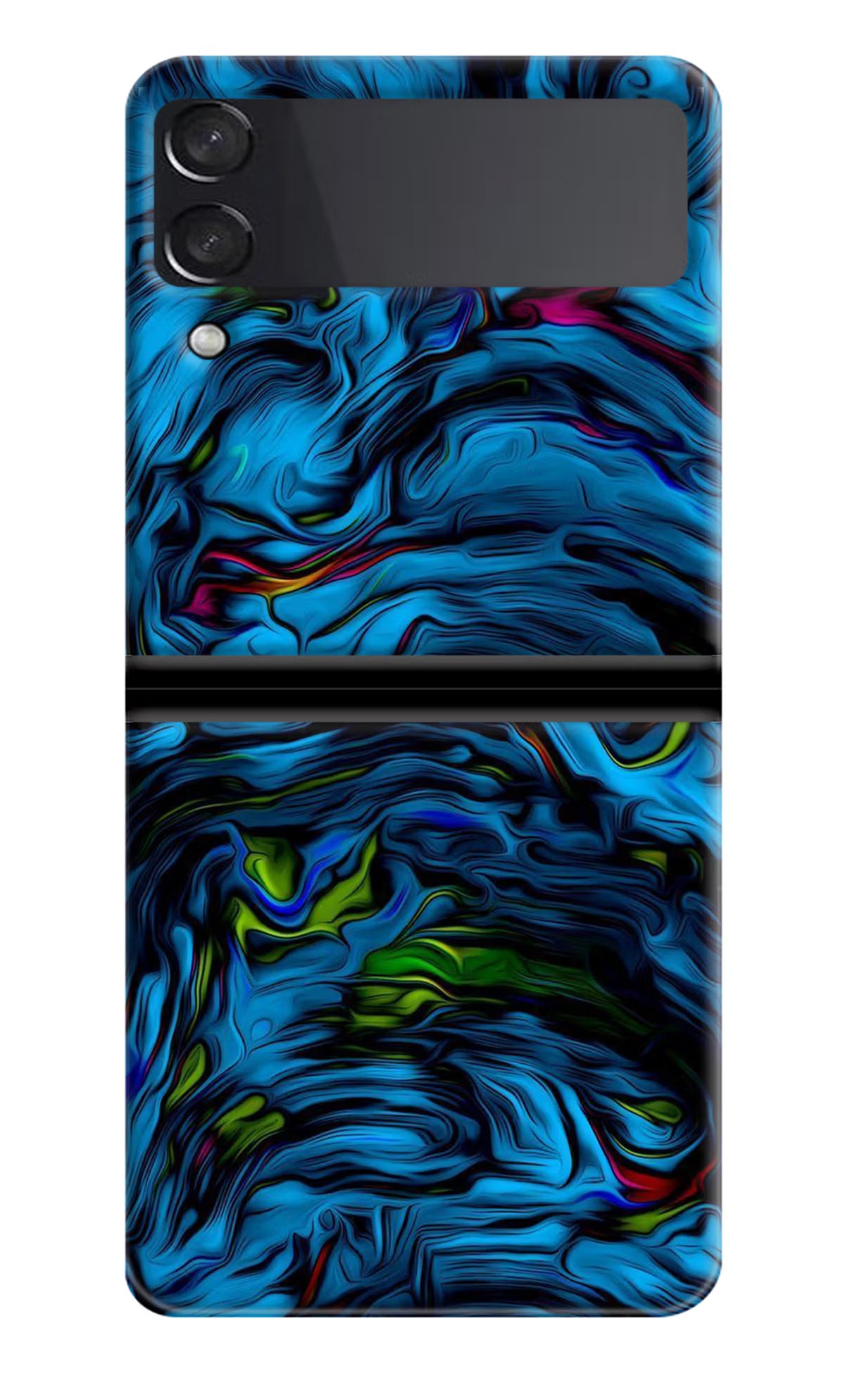 Dark Blue Abstract Samsung Galaxy Z Flip4 Hard Case Back Cover by Casekaro