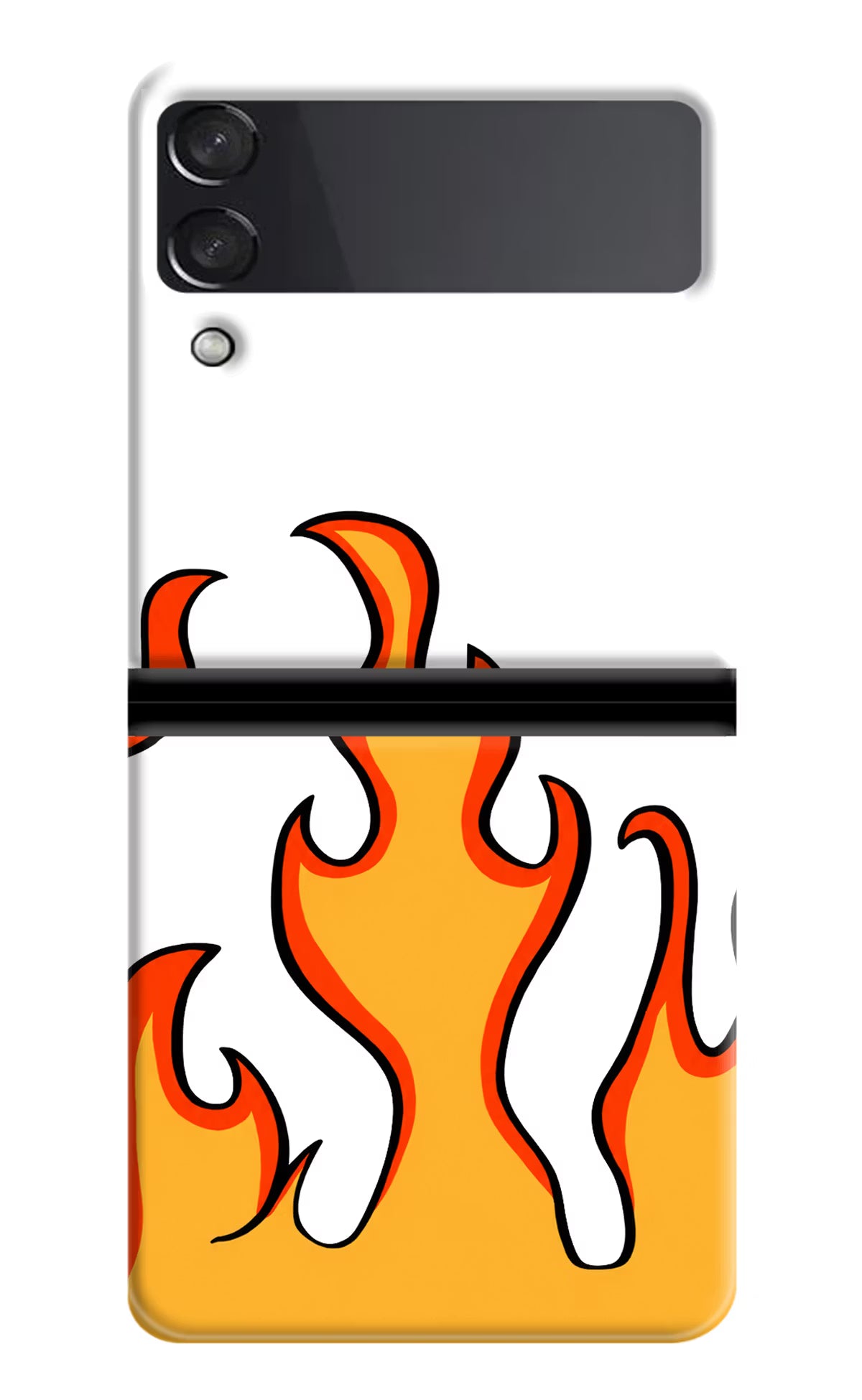 Fired Up – White Samsung Galaxy Z Flip4 Hard Case Back Cover by Casekaro