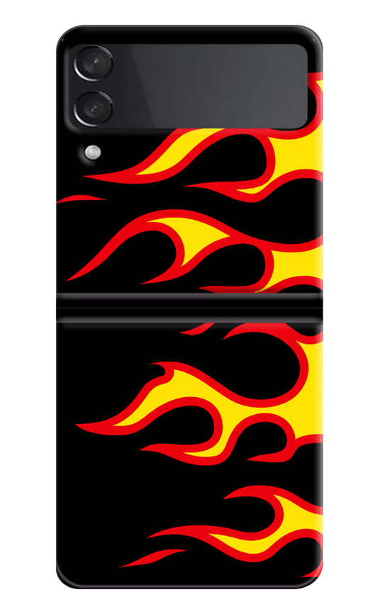 Side Sweep Flames Samsung Galaxy Z Flip4 Hard Case Back Cover by Casekaro