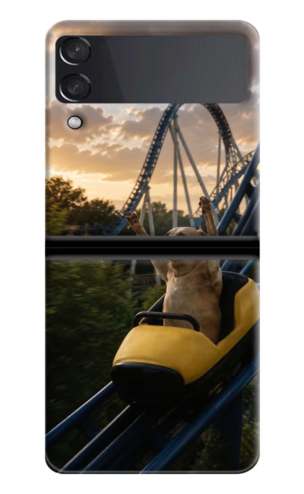 Rollercoaster Dog Samsung Galaxy Z Flip4 Back Cover