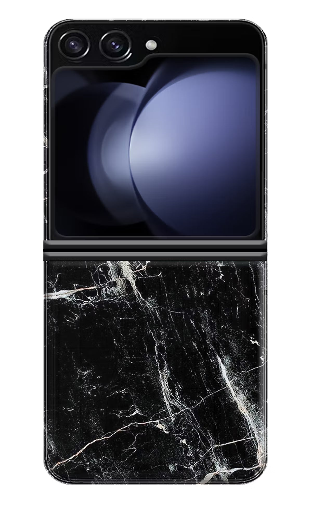 Black Marble Texture Samsung Galaxy Z Flip5 Hard Case Back Cover by Casekaro