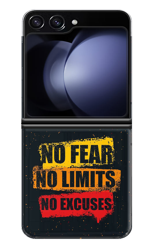 No Fear No Limits No Excuse Samsung Galaxy Z Flip5 Back Cover