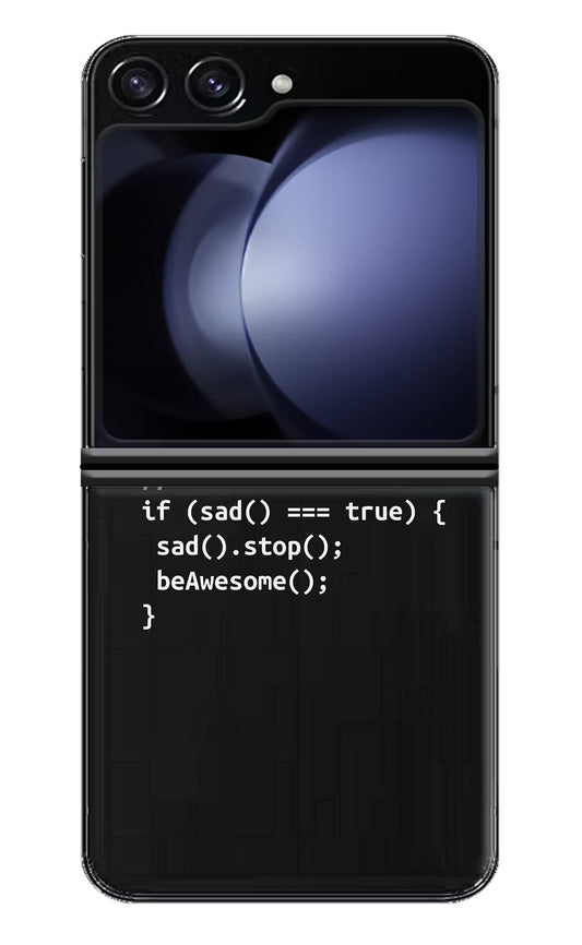 Life Motto Code Samsung Galaxy Z Flip5 Hard Case Back Cover by Casekaro