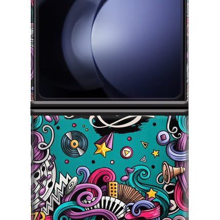 Music Graffiti Samsung Galaxy Z Flip5 Hard Case Back Cover by Casekaro