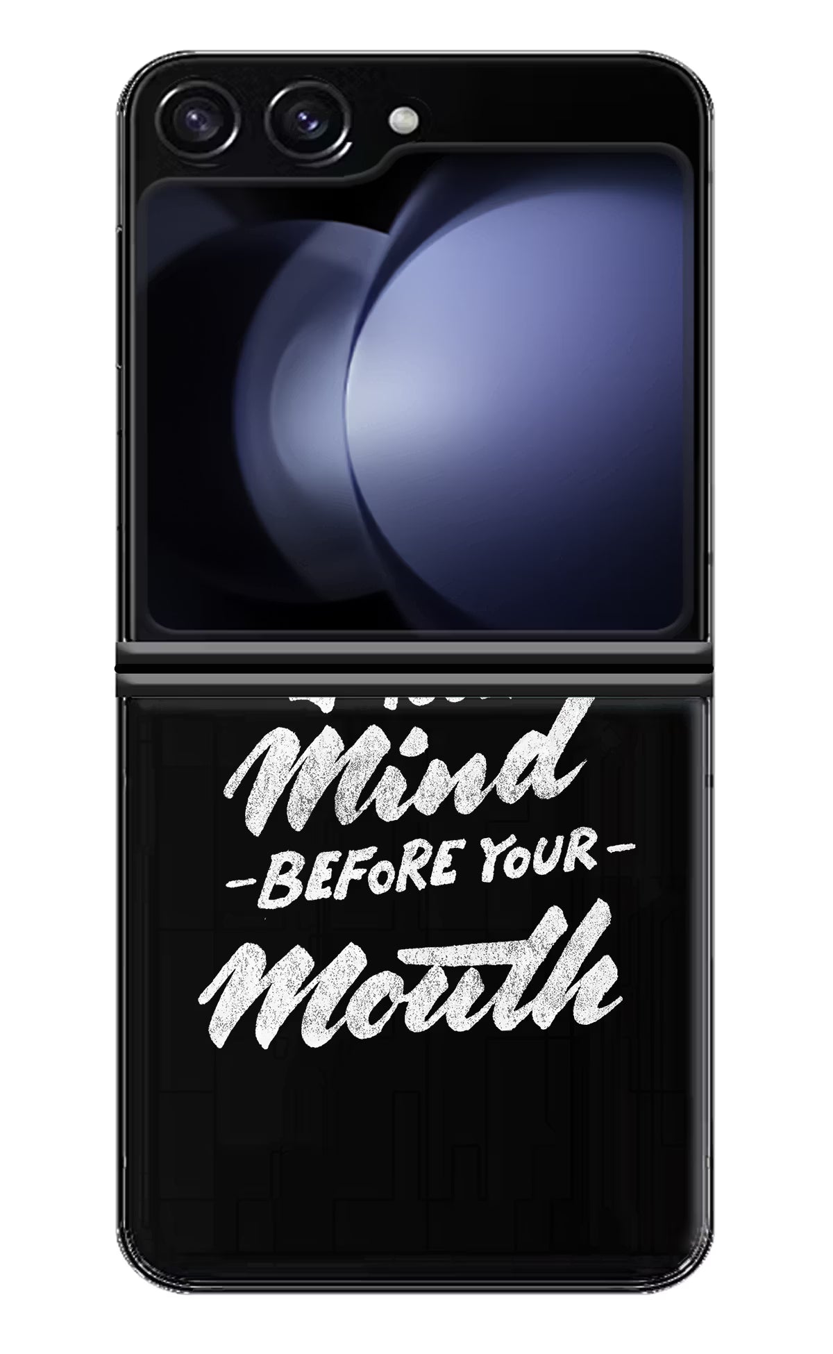 Open Your Mind Before Your Mouth Samsung Galaxy Z Flip5 Hard Case Back Cover by Casekaro