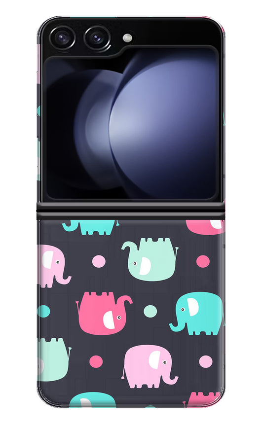 Elephants Samsung Galaxy Z Flip5 Hard Case Back Cover by Casekaro