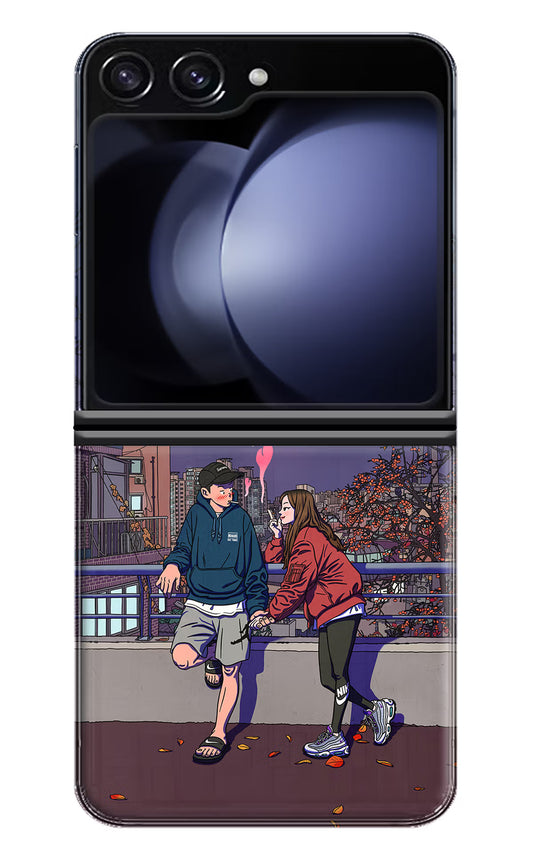 Chilling Couple Samsung Galaxy Z Flip5 Hard Case Back Cover by Casekaro