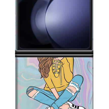 Selfie Girl Samsung Galaxy Z Flip5 Hard Case Back Cover by Casekaro