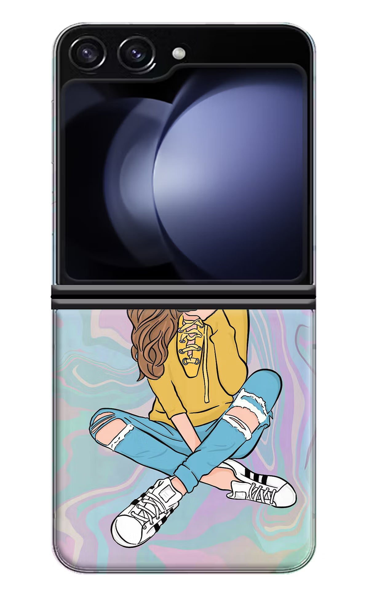 Selfie Girl Samsung Galaxy Z Flip5 Hard Case Back Cover by Casekaro