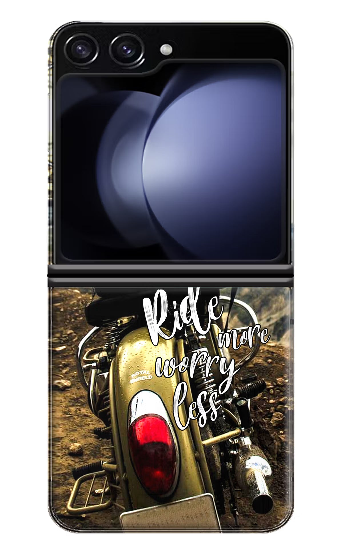 Ride More Worry Less Samsung Galaxy Z Flip5 Hard Case Back Cover by Casekaro