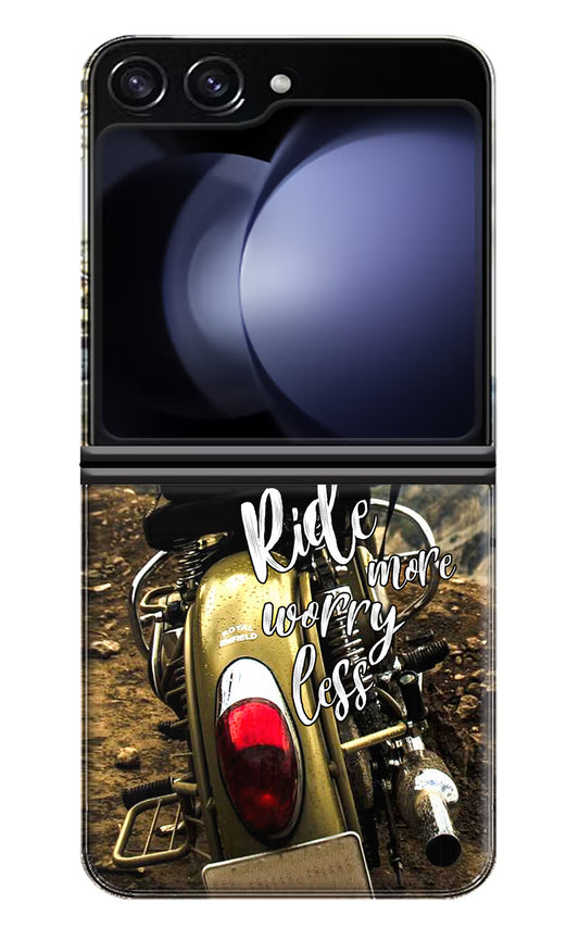 Ride More Worry Less Samsung Galaxy Z Flip5 Hard Case Back Cover by Casekaro
