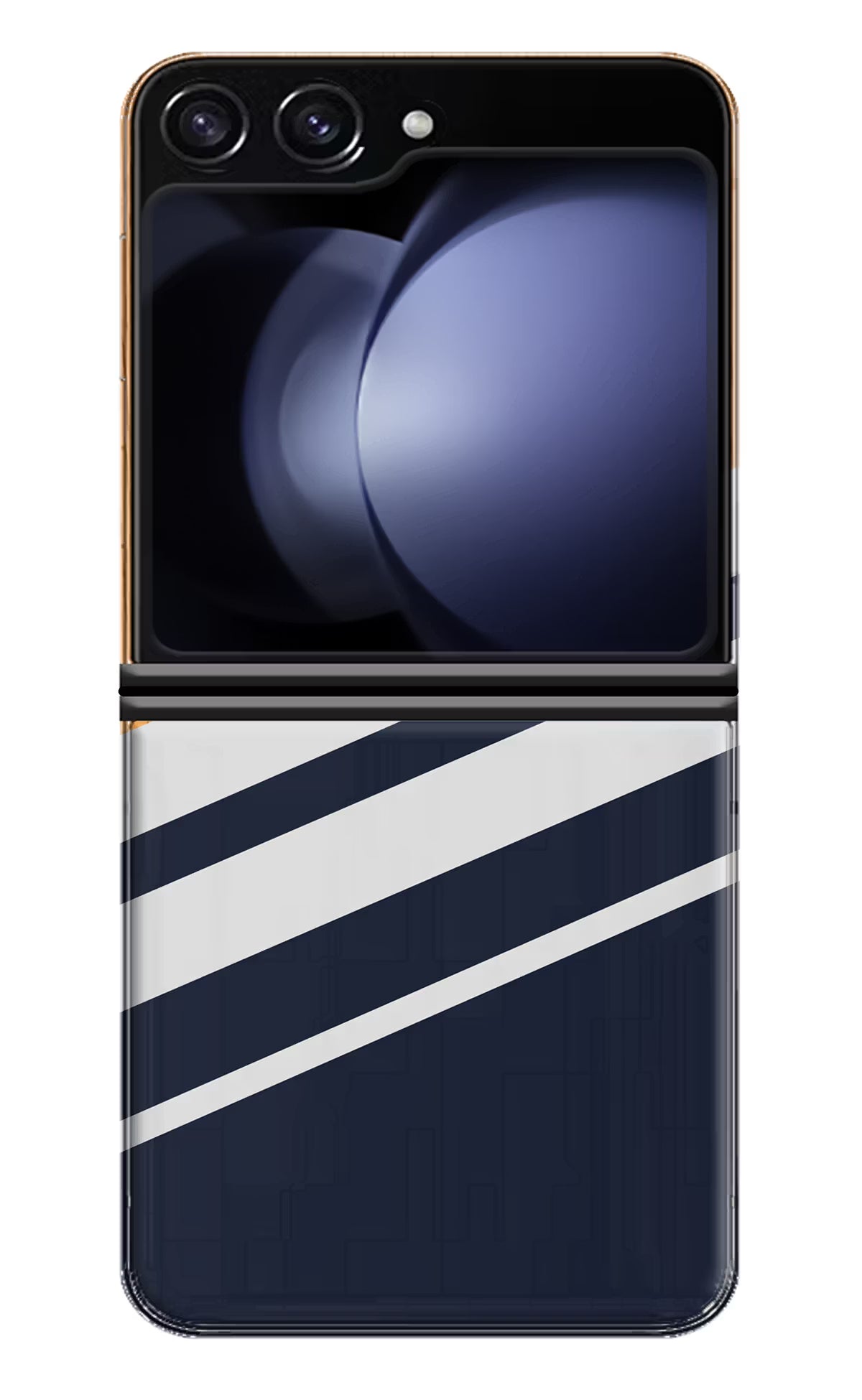 Blue and white wooden Samsung Galaxy Z Flip5 Hard Case Back Cover by Casekaro