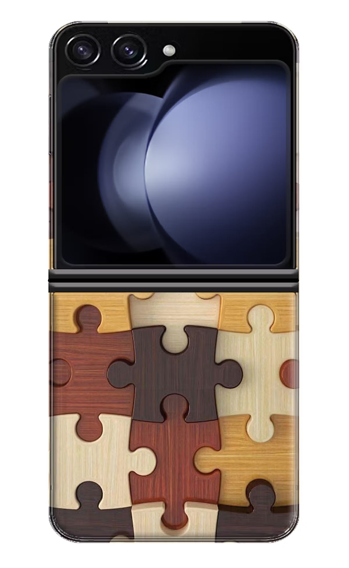 Wooden Puzzle Samsung Galaxy Z Flip5 Hard Case Back Cover by Casekaro