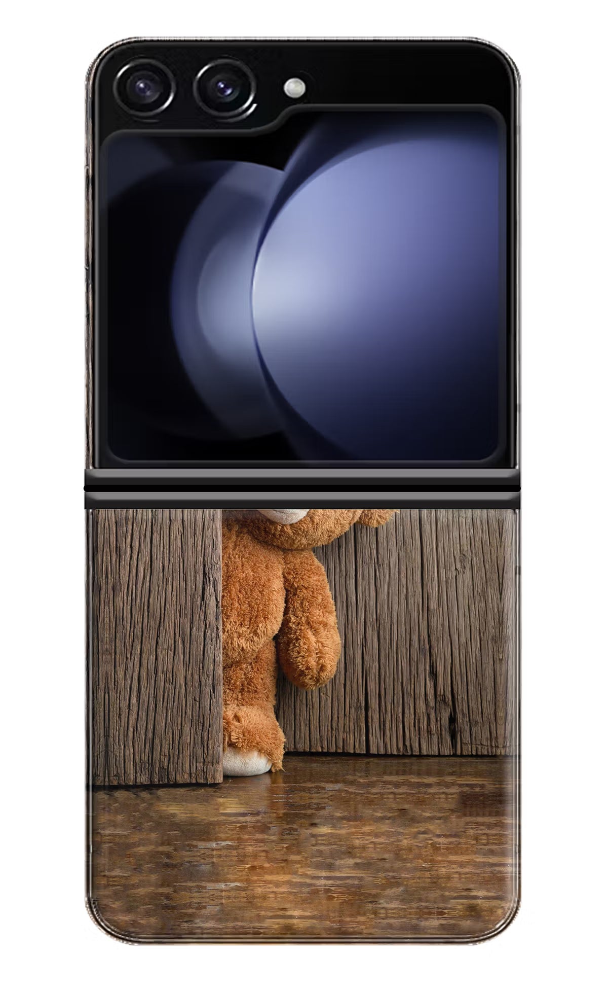 Teddy Wooden Samsung Galaxy Z Flip5 Hard Case Back Cover by Casekaro