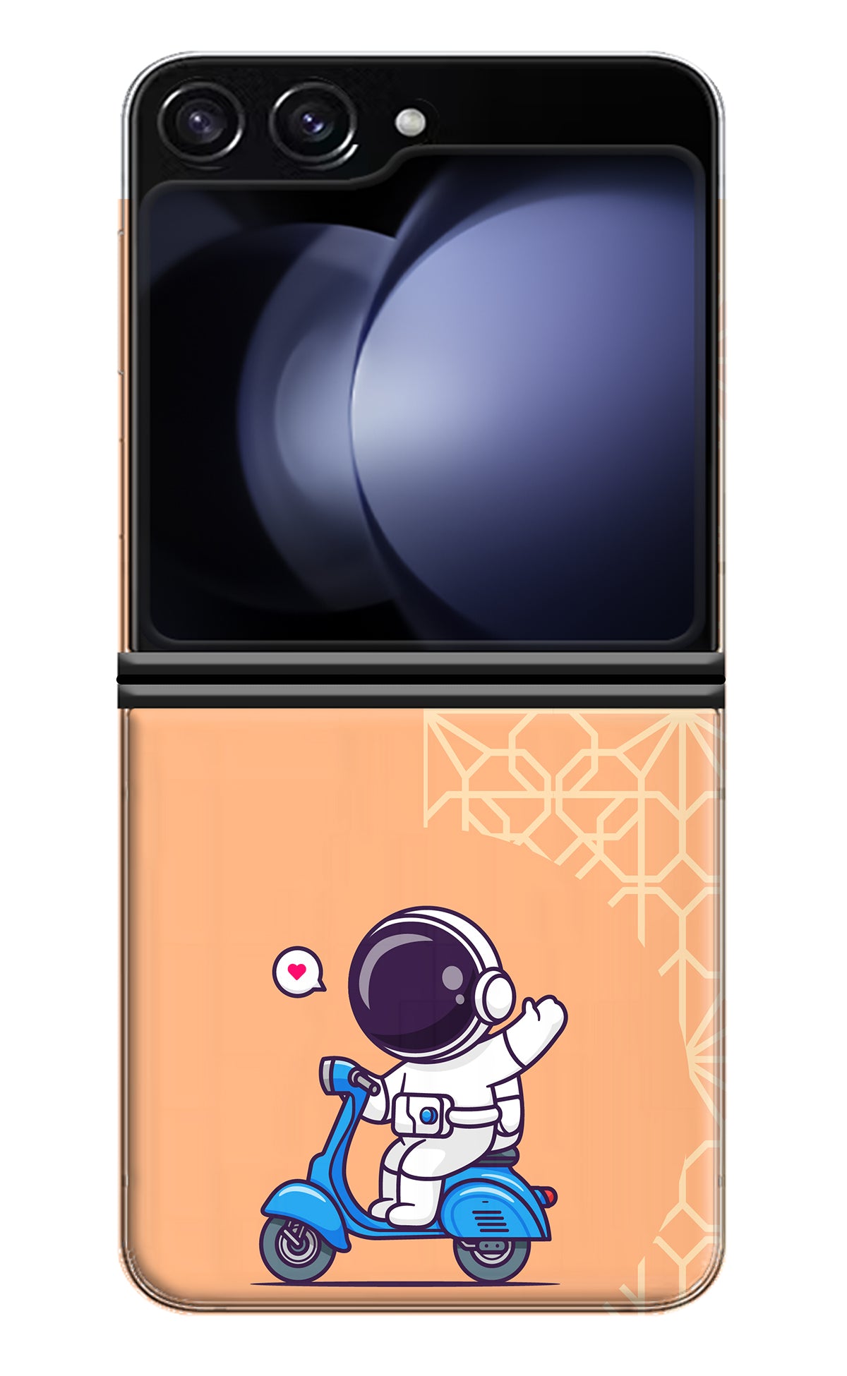 Cute Astronaut Riding Samsung Galaxy Z Flip5 Back Cover