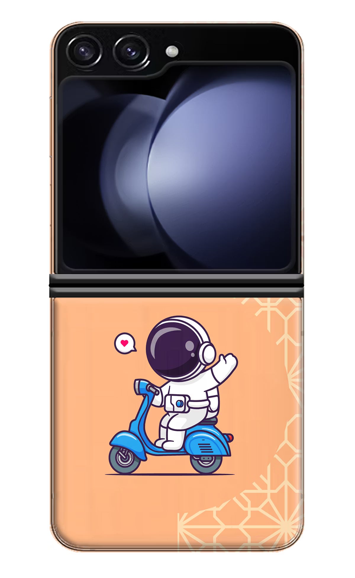 Cute Astronaut Riding Samsung Galaxy Z Flip5 Hard Case Back Cover by Casekaro
