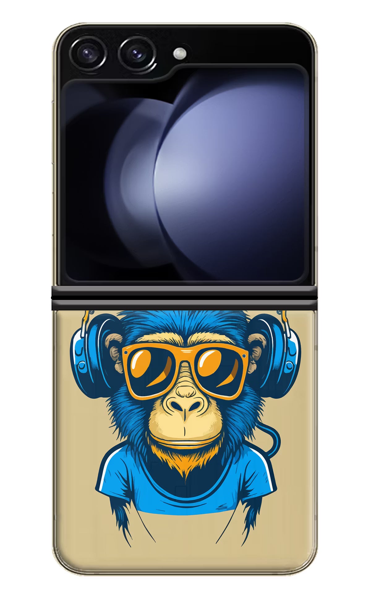 Monkey Headphone Samsung Galaxy Z Flip5 Hard Case Back Cover by Casekaro