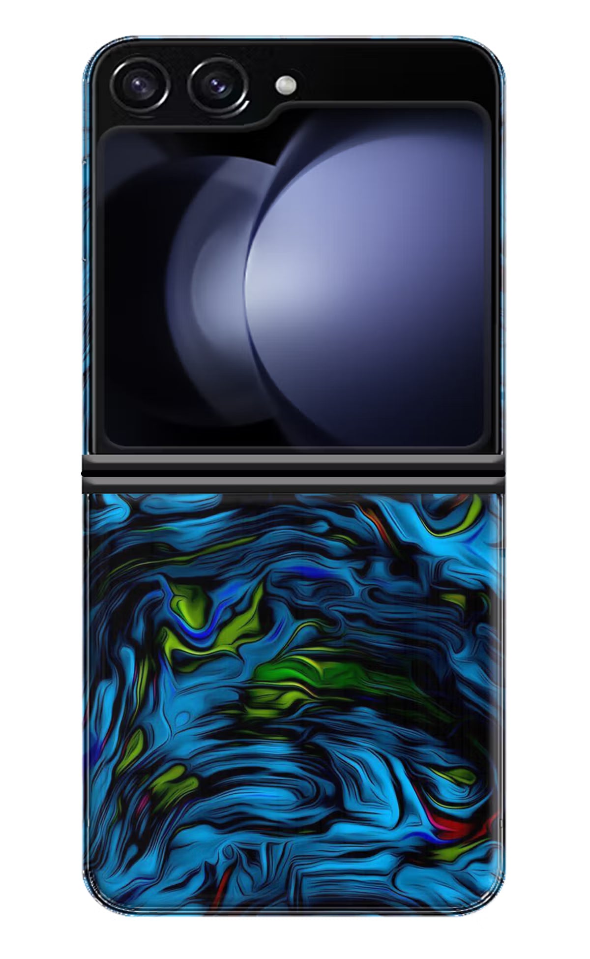 Dark Blue Abstract Samsung Galaxy Z Flip5 Hard Case Back Cover by Casekaro