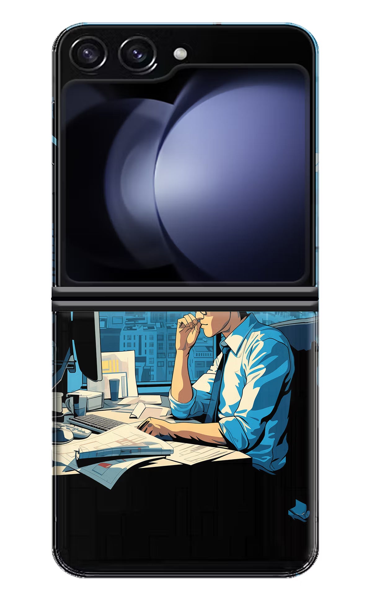 Focused Hustler (AI Generated) Samsung Galaxy Z Flip5 Hard Case Back Cover by Casekaro