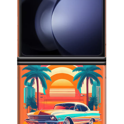 Palm Drive 80s Samsung Galaxy Z Flip5 Hard Case Back Cover by Casekaro
