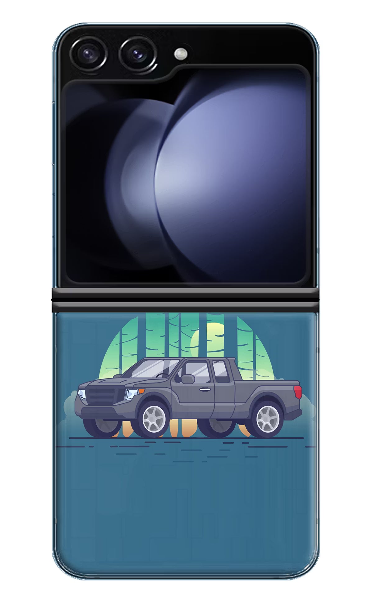 Retro Garage Vibe Samsung Galaxy Z Flip5 Hard Case Back Cover by Casekaro