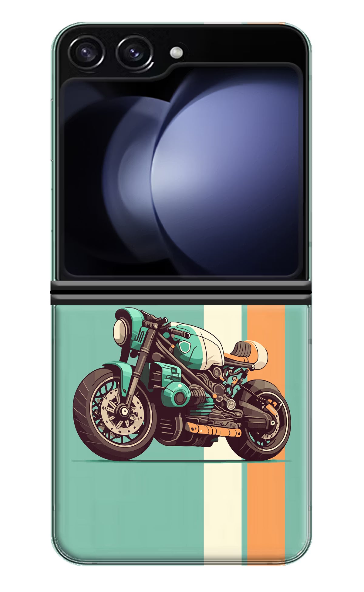 Striped Moto Drift Samsung Galaxy Z Flip5 Hard Case Back Cover by Casekaro