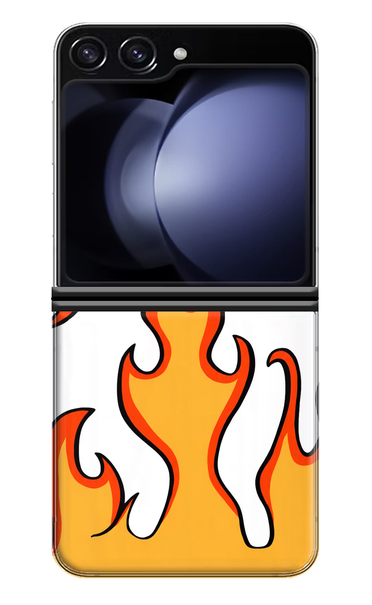 Fired Up – White Samsung Galaxy Z Flip5 Hard Case Back Cover by Casekaro