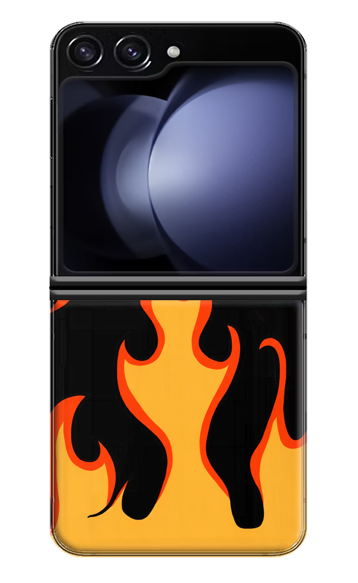 Fired Up – Black Samsung Galaxy Z Flip5 Hard Case Back Cover by Casekaro
