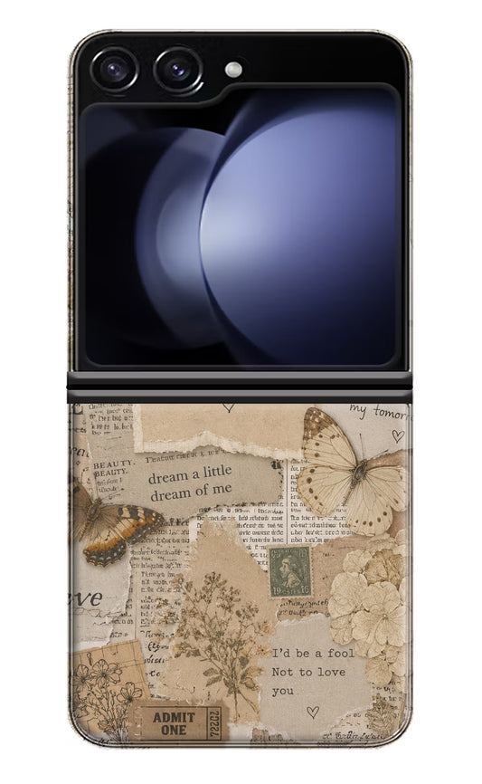Vintage case Samsung Galaxy Z Flip5 Hard Case Back Cover by Casekaro