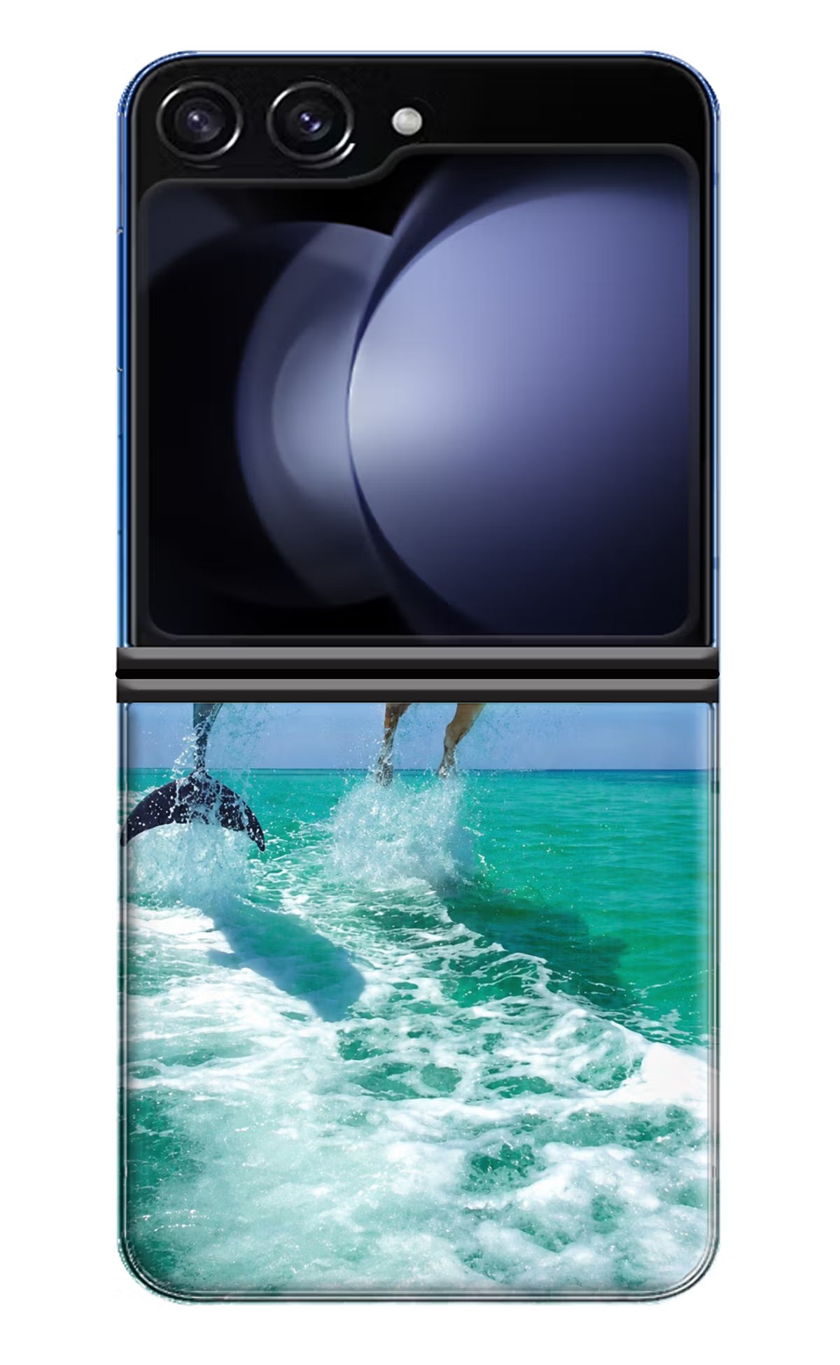 Dolphin vs Cow Samsung Galaxy Z Flip5 Back Cover