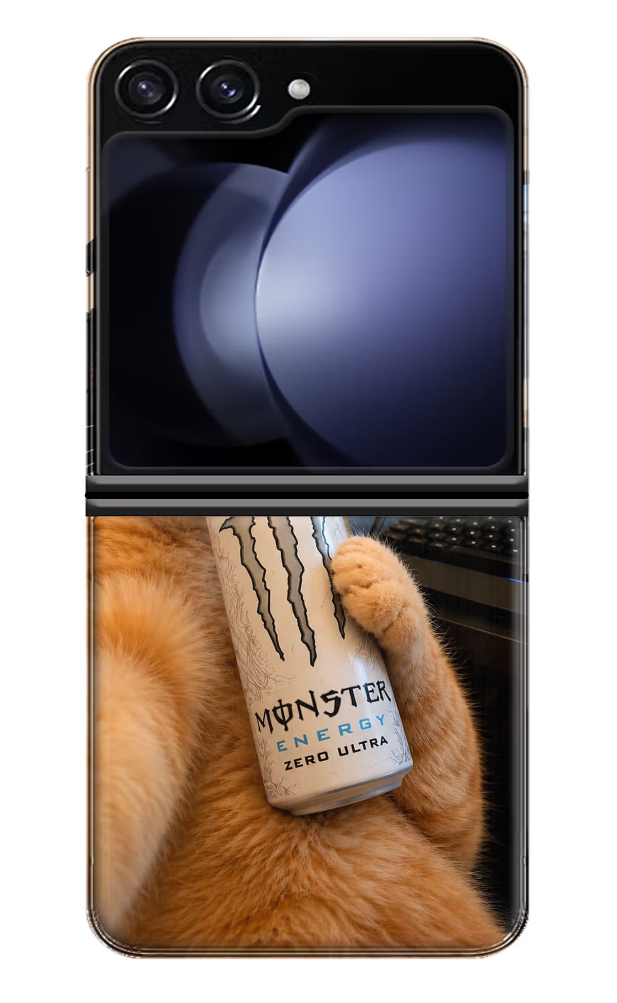 Gamer Cat Energy Samsung Galaxy Z Flip5 Back Cover