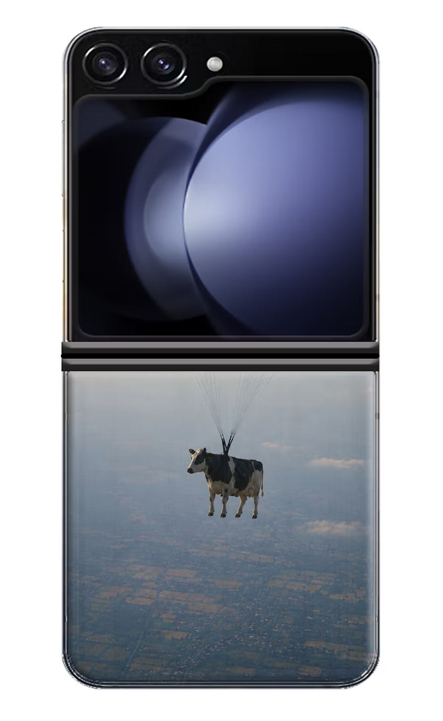 Skydiving Cow Samsung Galaxy Z Flip5 Back Cover, Hard case