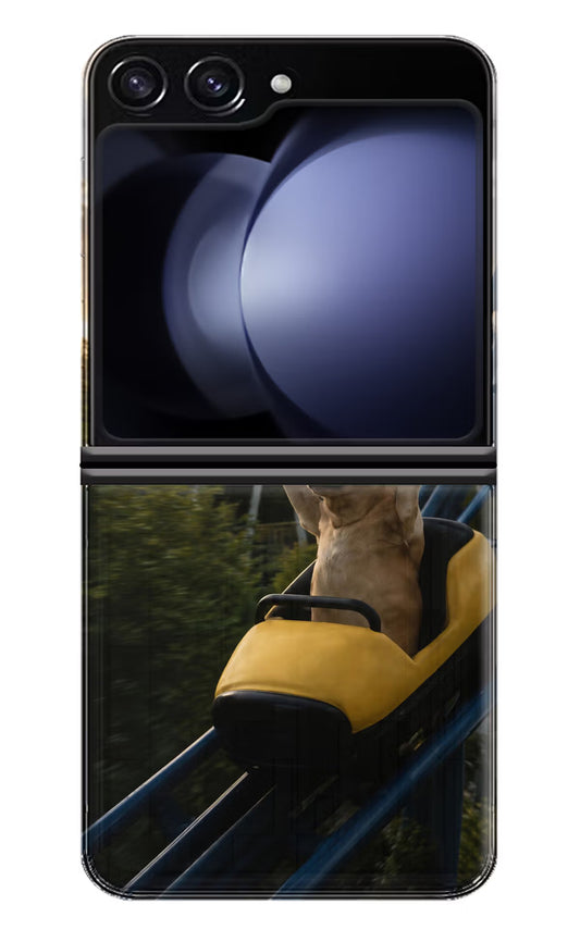 Rollercoaster Dog Samsung Galaxy Z Flip5 Hard Case Back Cover by Casekaro