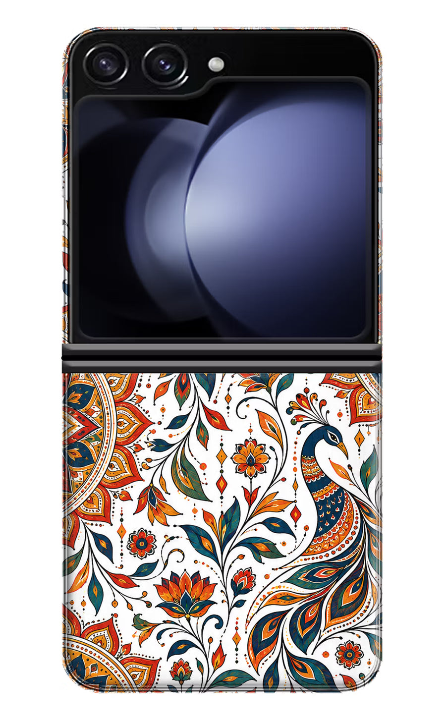 White Mayura Samsung Galaxy Z Flip5 Back Cover, Hard case