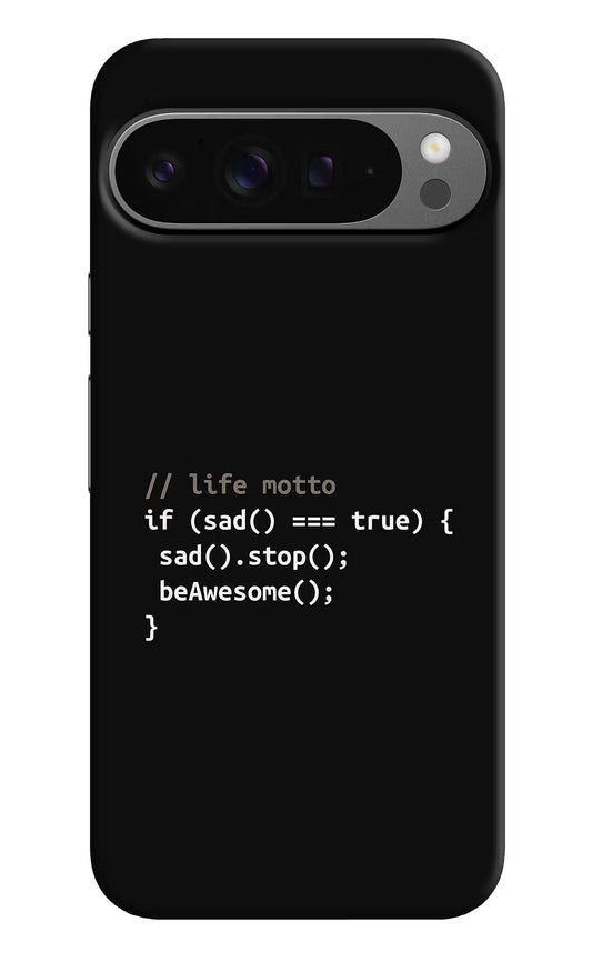 Life Motto Code Google Pixel 9 Pro XL Hard Case Back Cover by Casekaro