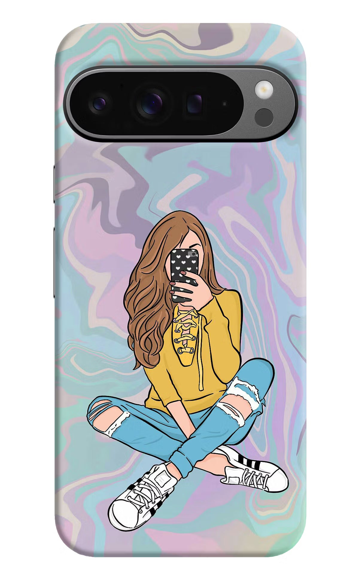 Selfie Girl Google Pixel 9 Pro XL Hard Case Back Cover by Casekaro