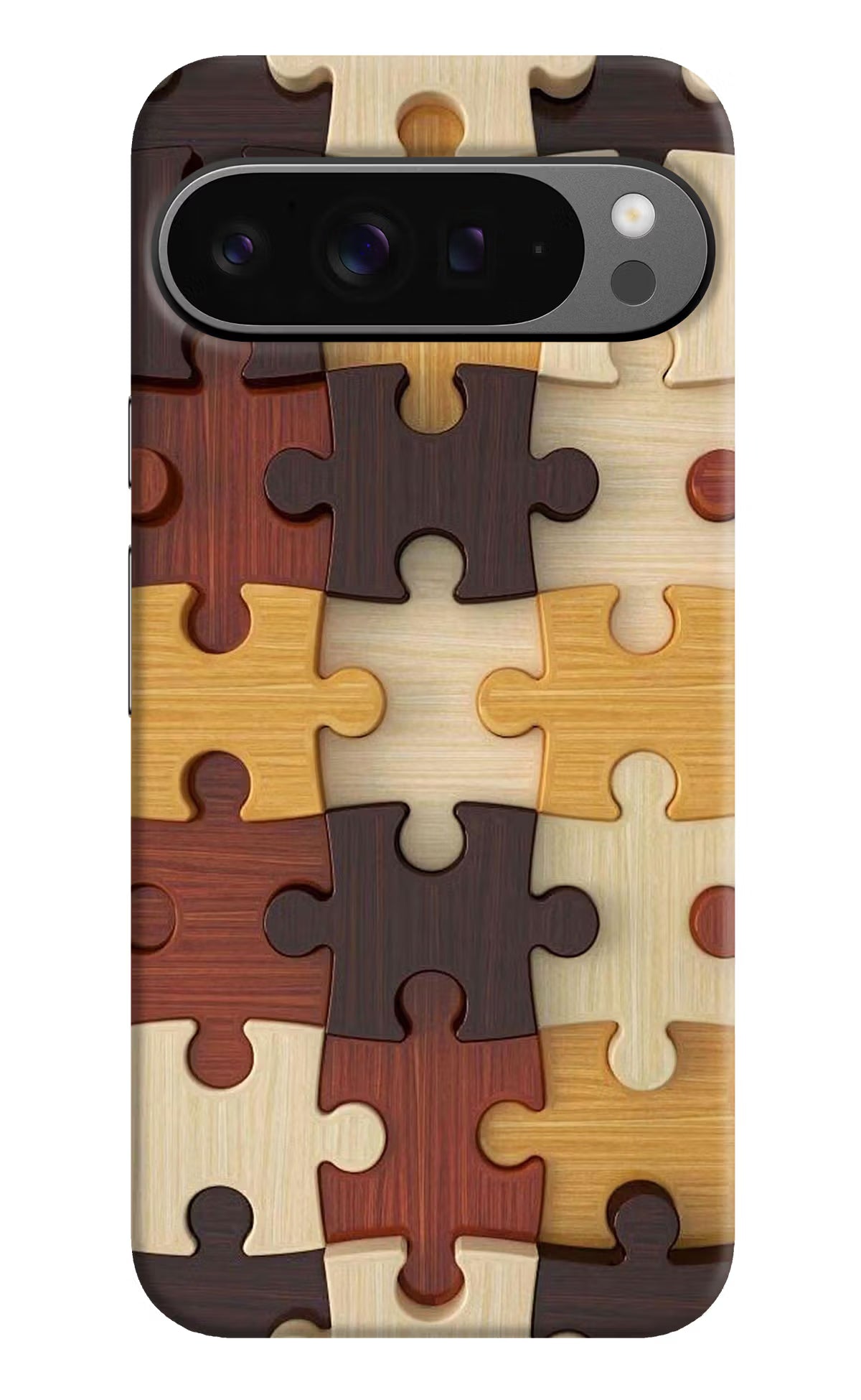 Wooden Puzzle Google Pixel 9 Pro XL Hard Case Back Cover by Casekaro