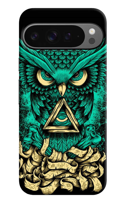 Green Owl Google Pixel 9 Pro XL Hard Case Back Cover by Casekaro