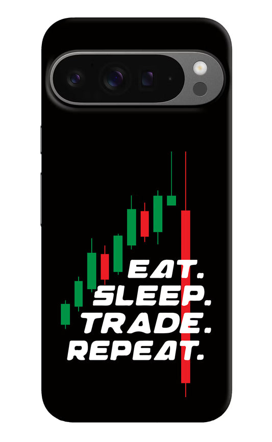 Eat Sleep Trade Repeat Google Pixel 9 Pro XL Hard Case Back Cover by Casekaro