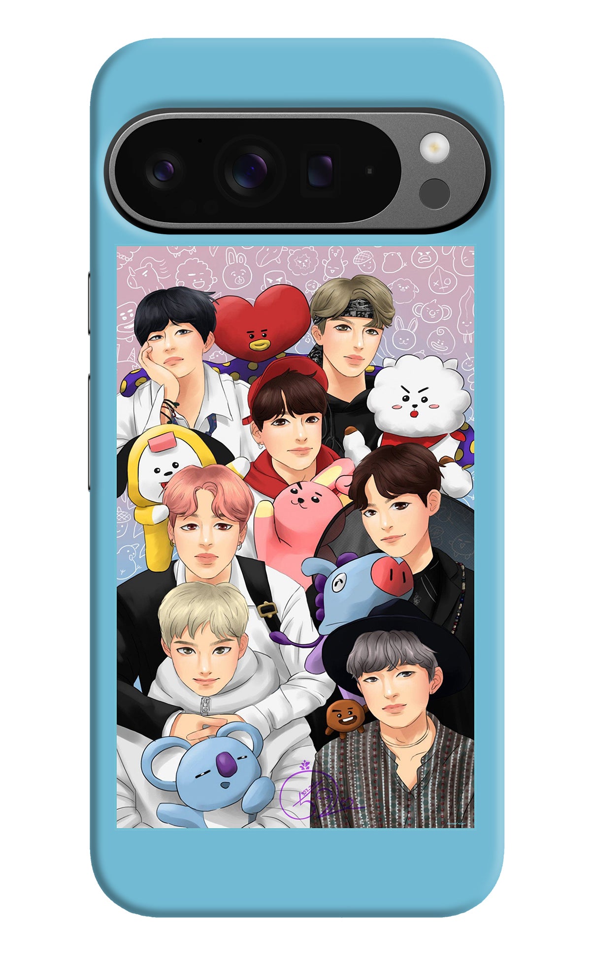 BTS with animals Google Pixel 9 Pro XL Back Cover