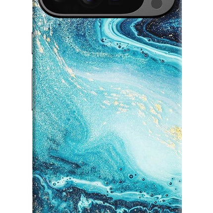Blue Glitter Marble Google Pixel 9 Pro XL Hard Case Back Cover by Casekaro
