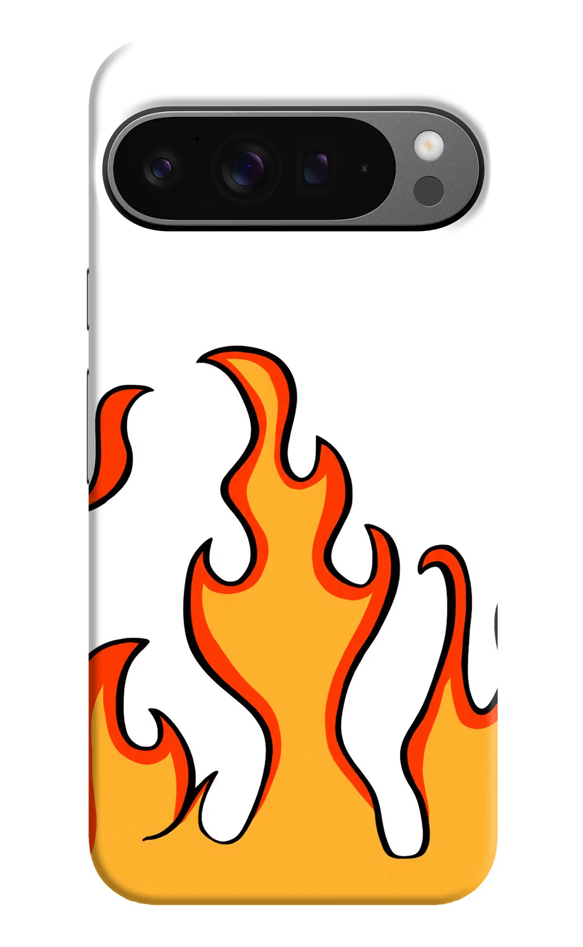 Fired Up – White Google Pixel 9 Pro XL Hard Case Back Cover by Casekaro