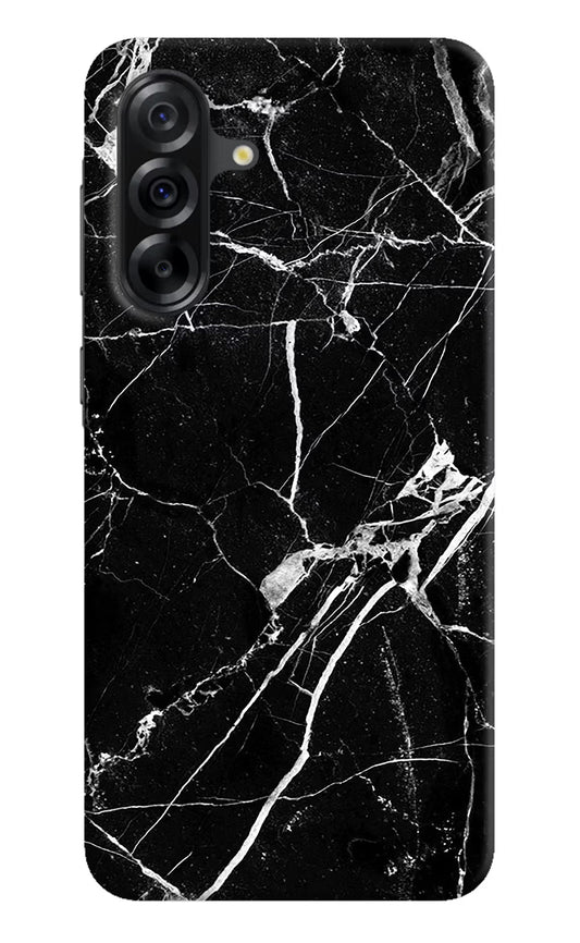 Black Marble Pattern Samsung A36 5G Hard Case Back Cover by Casekaro