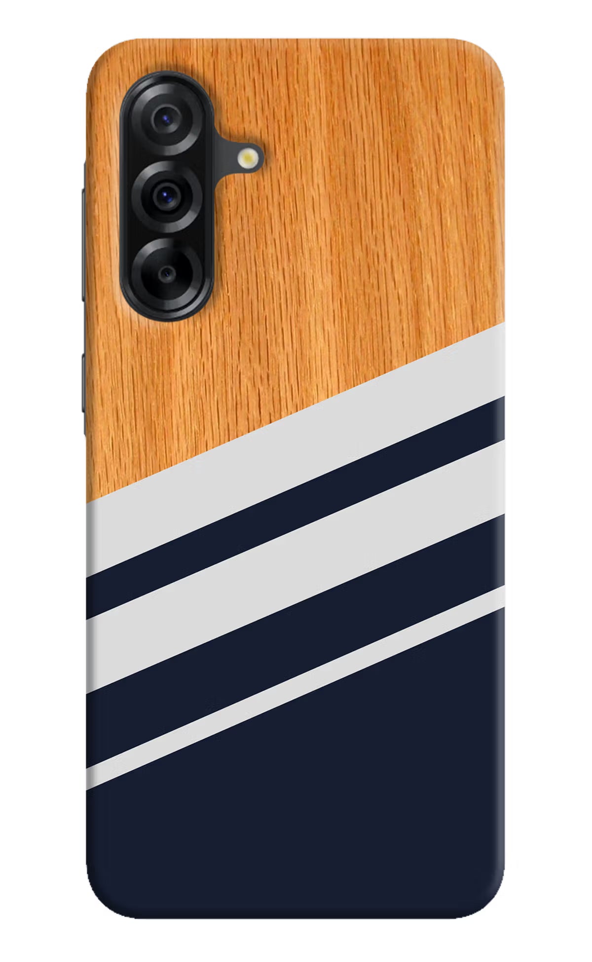 Blue and white wooden Samsung A36 5G Hard Case Back Cover by Casekaro