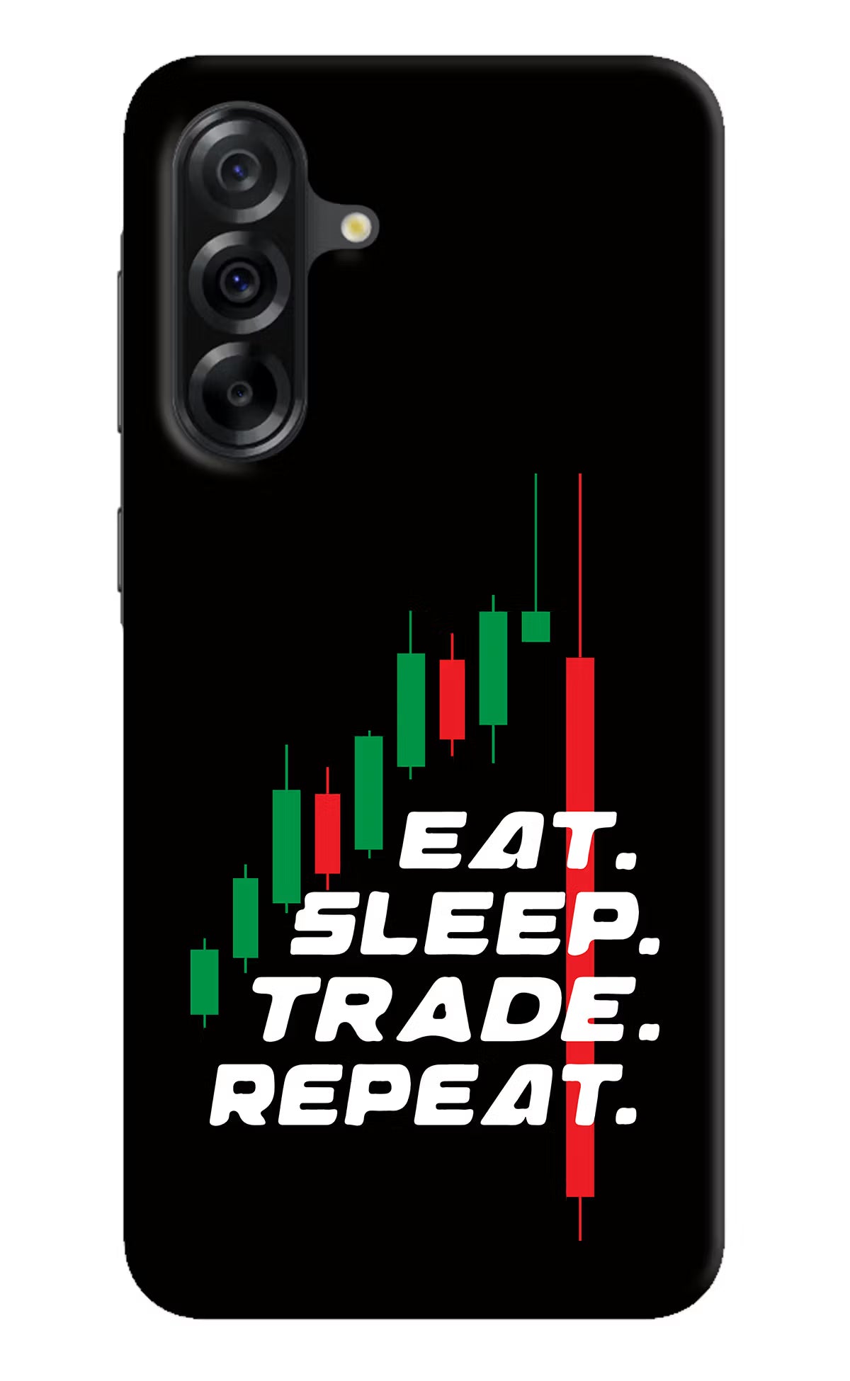 Eat Sleep Trade Repeat Samsung A36 5G Hard Case Back Cover by Casekaro